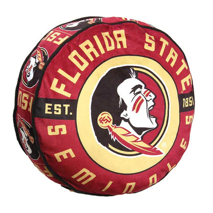 Soft Cloud Pillow featuring Florida State Seminoles logo, 15 inches round with comfortable fill, ideal for fans.