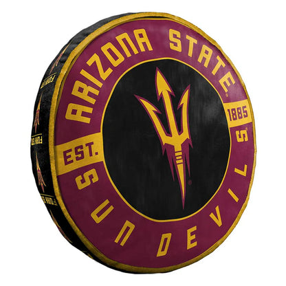 Arizona State Sun Devils 15-inch round Cloud Pillow with vibrant team colors and graphics, officially licensed.