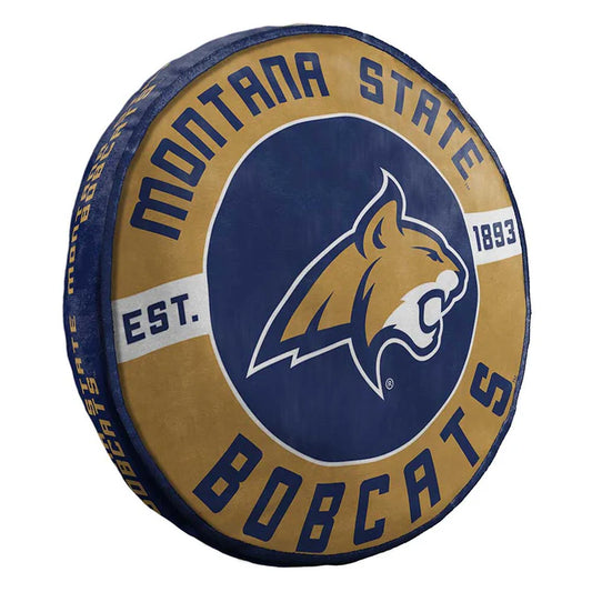 Montana Bobcats 15-inch round Cloud Pillow featuring team colors and graphics, officially licensed by NCAA