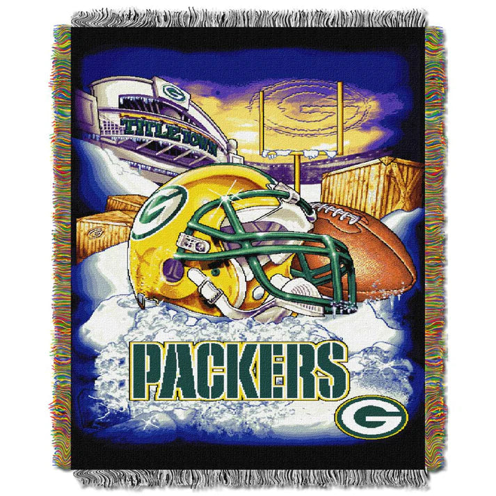 Green Bay Packers Home Field Advantage Tapestry by The Northwest, 48"x60", woven, fringes, machine washable, officially licensed.