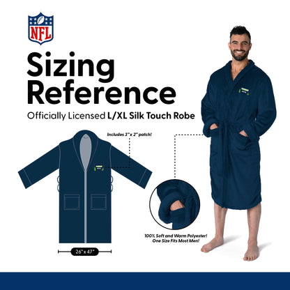 NFL Super Bowl 2026 Seattle Seahawks Champs Hub Faux Silk Touch Robe Large/XLarge