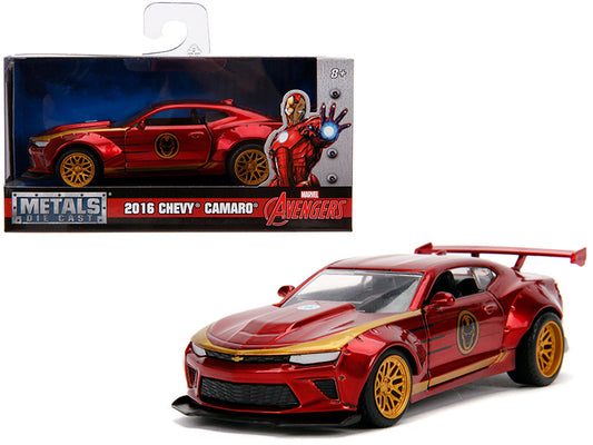 2016 Chevrolet Camaro "Iron Man" theme 1/32 diecast model with real rubber tires and opening doors