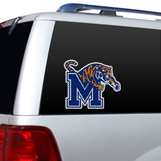 Memphis Tigers 12x10 NCAA die cut window film featuring official team graphics and colors, licensed by Fremont Die.