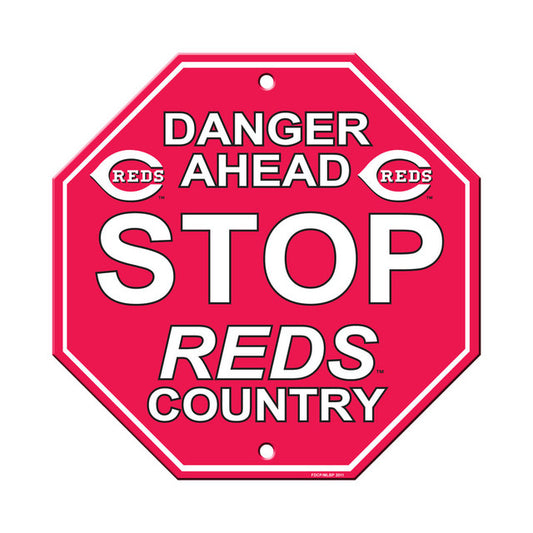 Cincinnati Reds 12" x 12" Plastic Stop Sign by Fremont Die