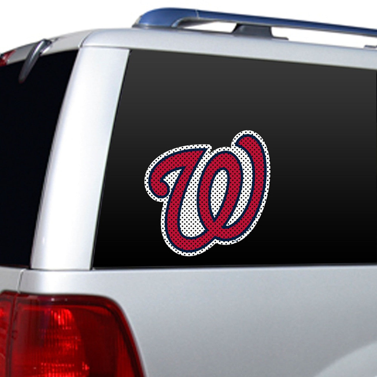 Washington Nationals 12" x 10" MLB die cut window film with bold team graphics in authentic team colors by Fremont Die.