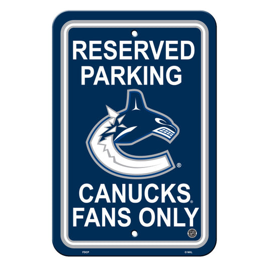 Vancouver Canucks 12" x 18" Reserved Parking Sign by Fremont Die