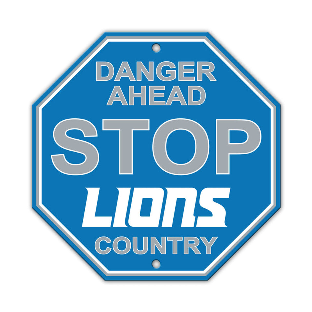 Detroit Lions NFL Stop Sign, 12"x12", plastic, with team colors and graphics. Officially licensed by the NFL, easy to clean.

