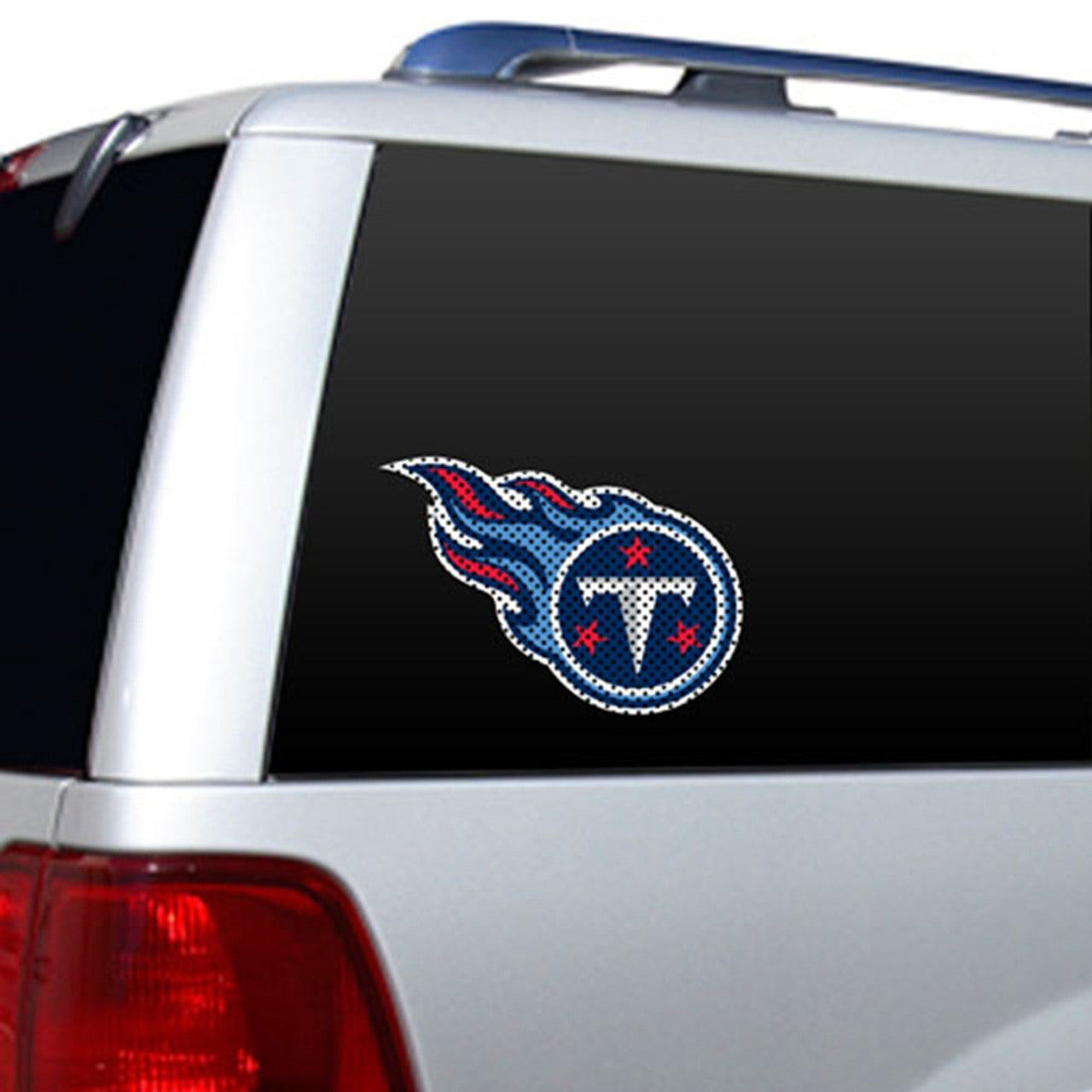 Tennessee Titans 12x10 die cut window film featuring official team colors and logo, NFL licensed by Fremont Die.