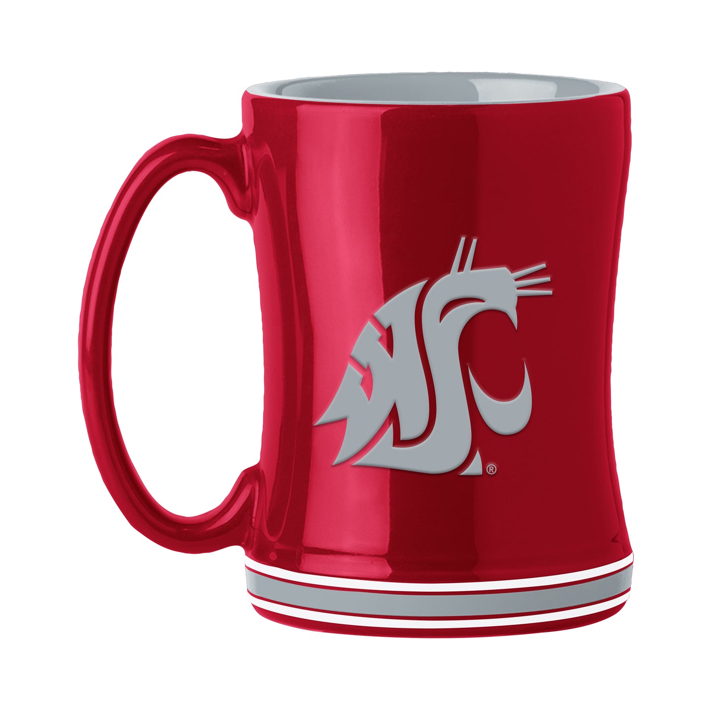 Washington State Cougars 14 oz ceramic coffee mug with 3D logo and team name by Logo Brands