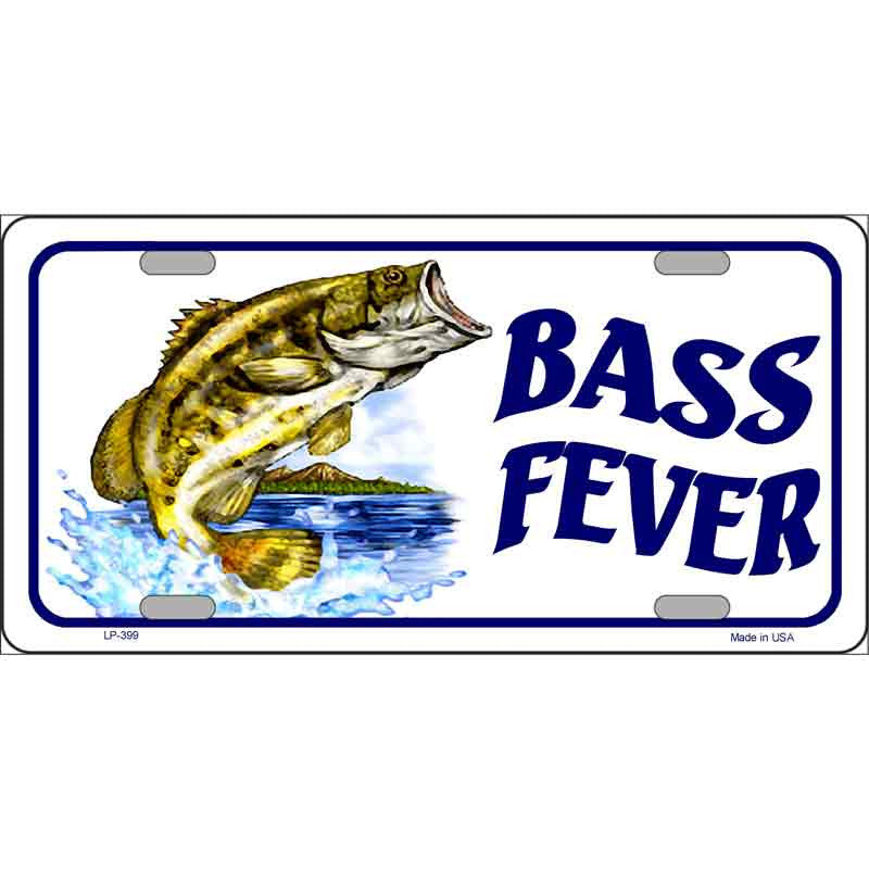 Bass Fever 6" x 12" Metal Novelty License Plate - LP-399