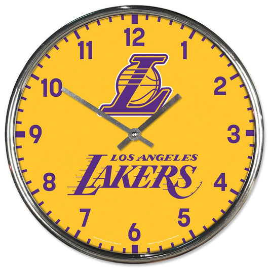 Los Angeles Lakers 12" Round Chrome Wall Clock by Wincraft
