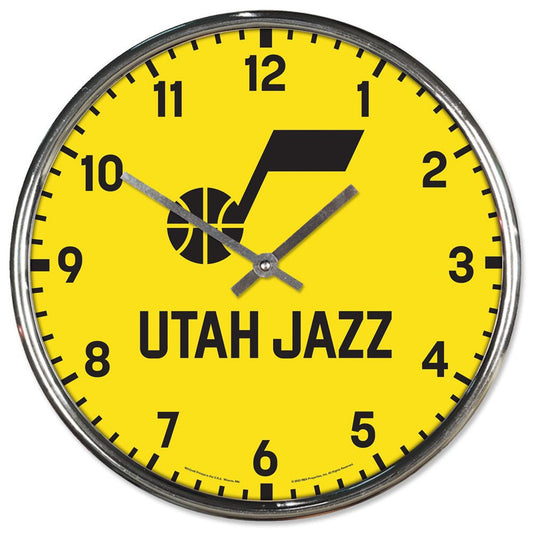 Utah Jazz 12" Round Chrome Wall Clock by Wincraft