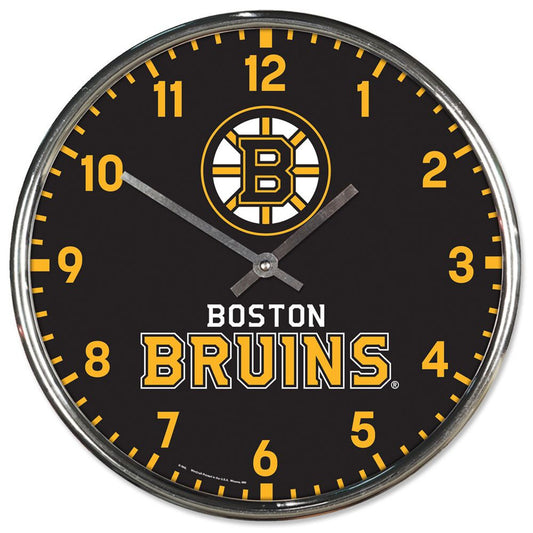 Boston Bruins Round Chrome Wall Clock by Wincraft