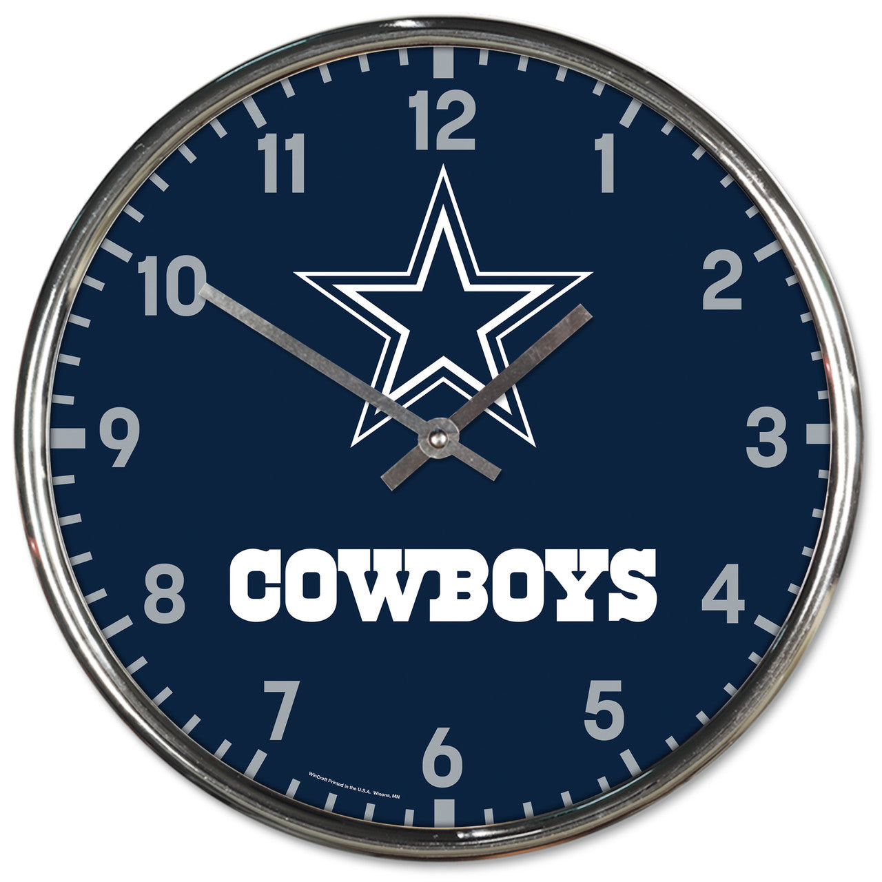 Dallas Cowboys 12"  Round Chrome Wall Clock by Wincraft