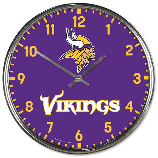 Minnesota Vikings 12" Round Wall Chrome Clock