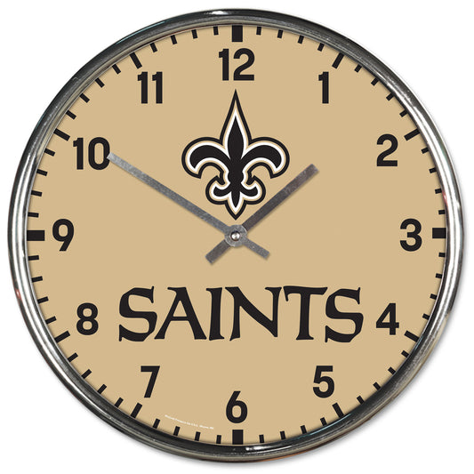 New Orleans Saints 12" Round Wall Chrome Clock by Wincraft