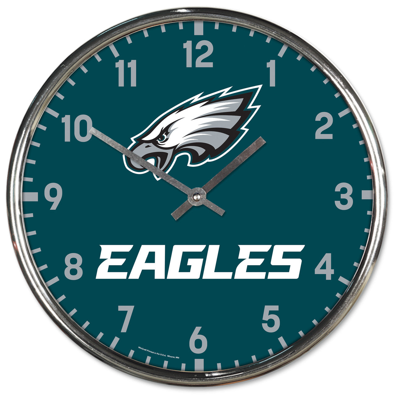 Philadelphia Eagles 12" Round Chrome Wall Clock by Wincraft