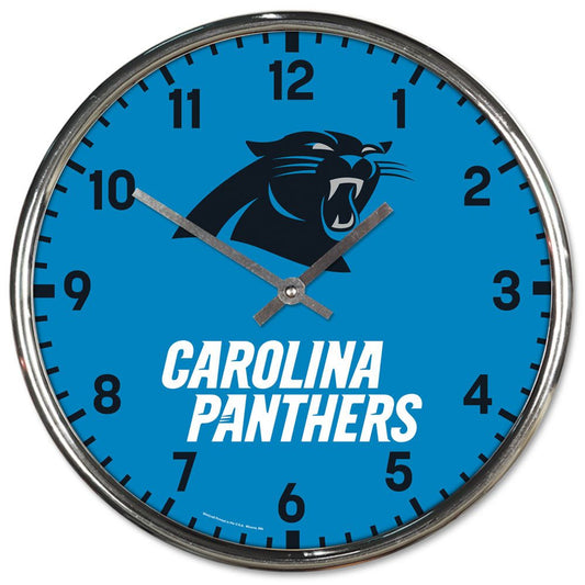 Carolina Panthers 12" Round Chrome Wall Clock by Wincraft
