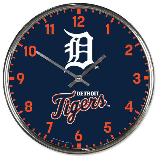 Detroit Tigers 12" Round Chrome Wall Clock by Wincraft