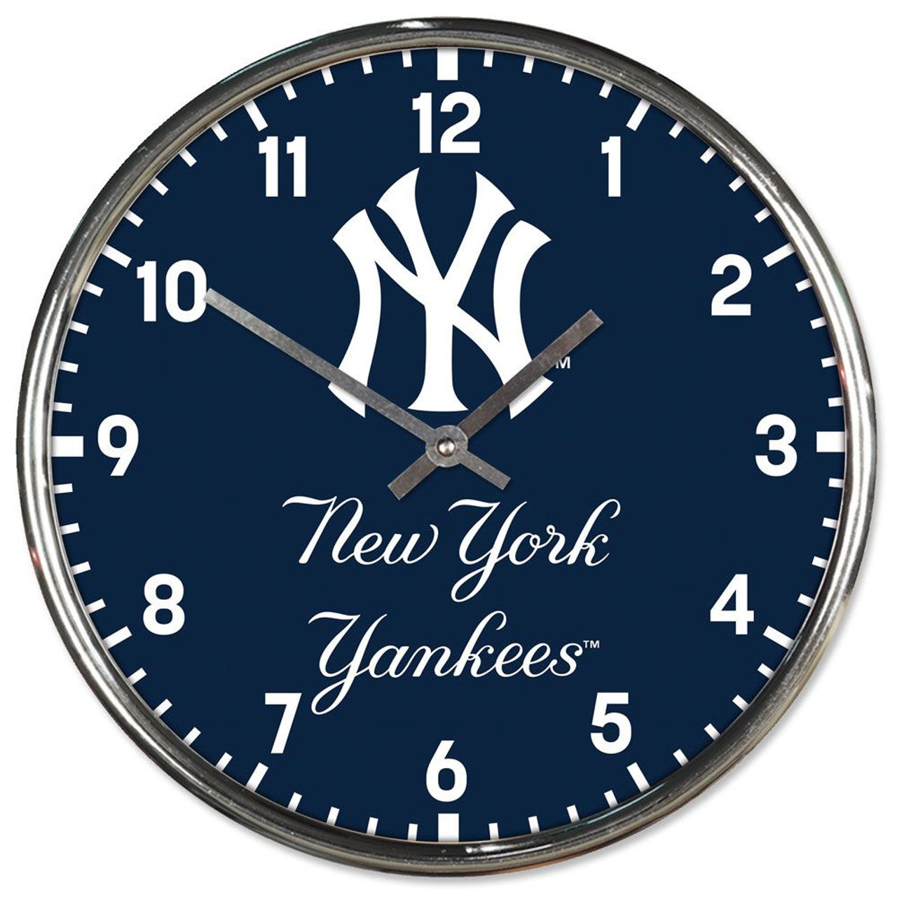 New York Yankees 12" Round Chrome Wall Clock by Wincraft