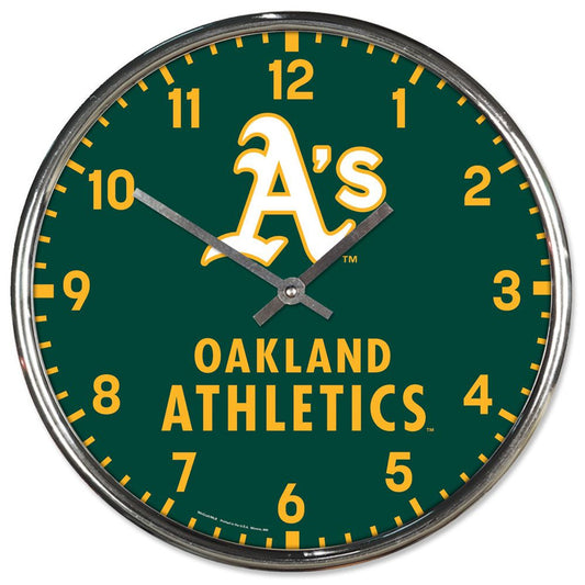 Oakland Athletics 12" Round Chrome Wall Clock by Wincraft