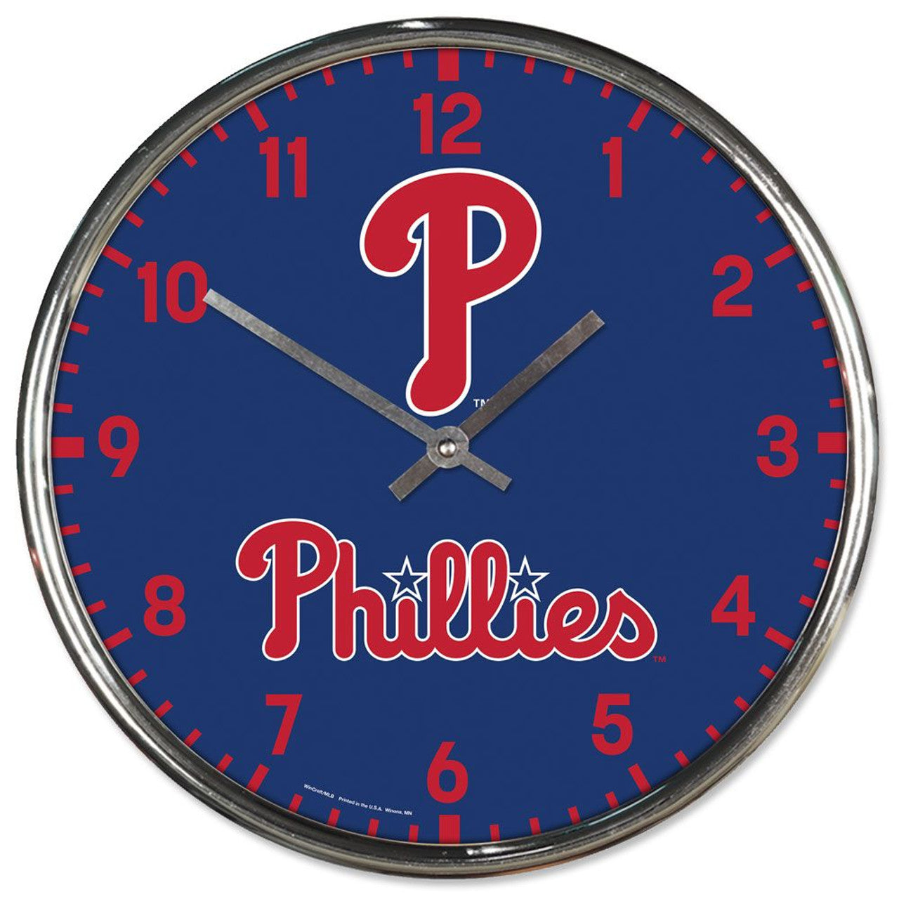 Philadelphia Phillies 12" Round Chrome Wall Clock by Wincraft