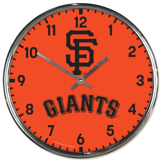 San Francisco Giants 12" Round Chrome Style Wall Clock