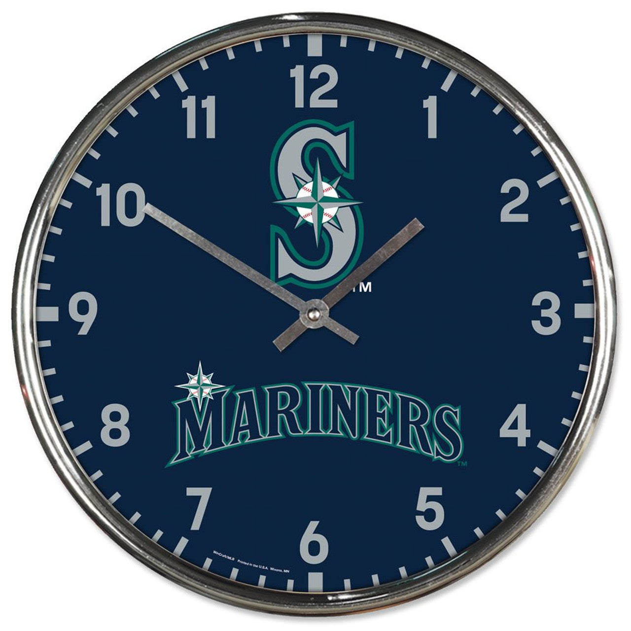 Seattle Mariners 12" Round Chrome Wall Clock by Wincraft