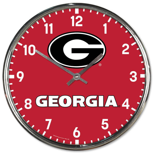 Georgia Bulldogs 12" Round Chrome Wall Clock by Wincraft
