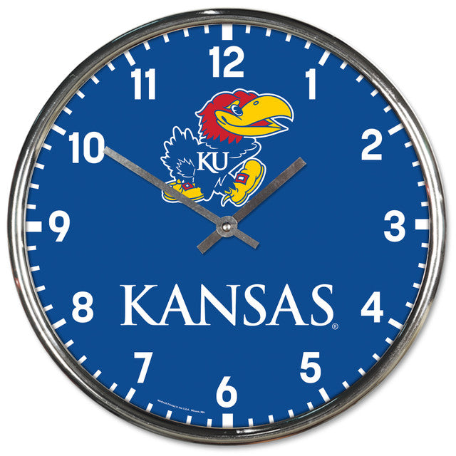 Kansas Jayhawks 12" Round Chrome Wall Clock by Wincraft