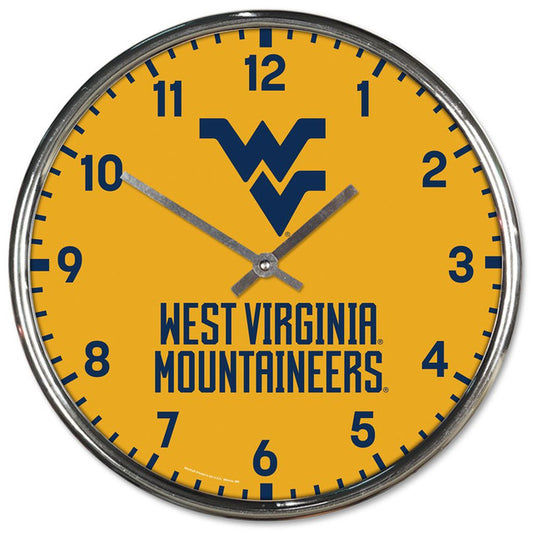 West Virginia Mountaineers 12" Round Chrome Wall Clock by Wincraft