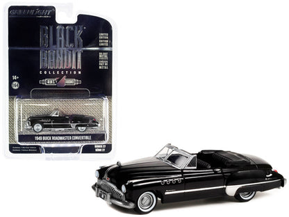 Greenlight 1949 Buick Roadmaster Convertible 1/64 diecast. Black metallic, "Black Bandit" Series 27. Ltd. edition w/ chrome accents