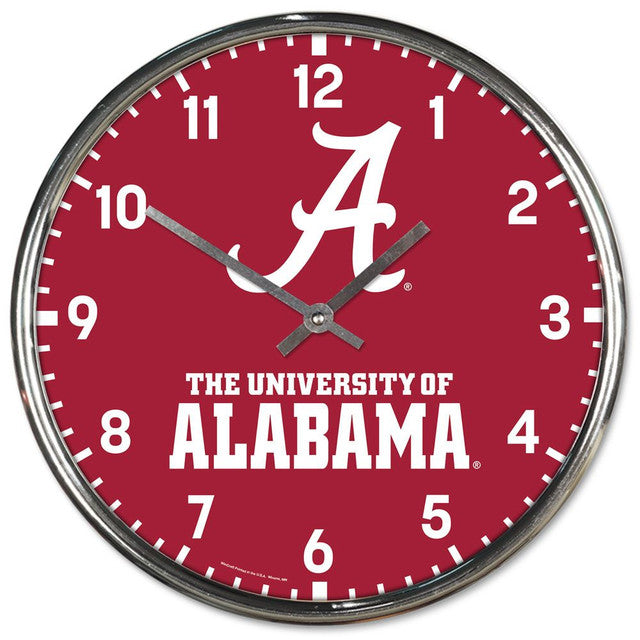 Alabama Crimson Tide 12" Round Chrome Wall Clock by Wincraft