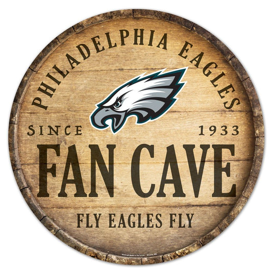 Philadelphia Eagles NFL round barrel top wood sign 14 inch wall decor by Wincraft
