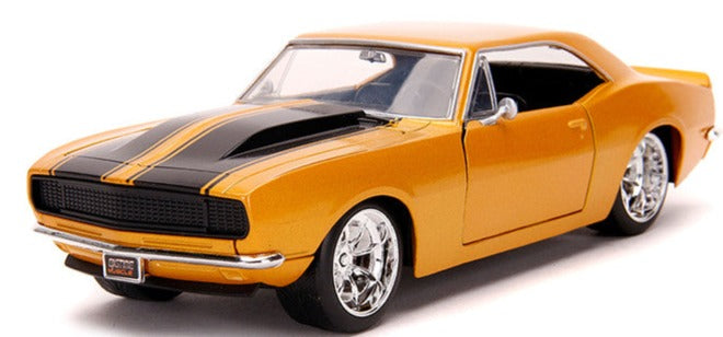1967 Chevrolet Camaro Orange Metallic with Black Stripes "Bigtime Muscle" 1/24 Diecast Model Car by Jada