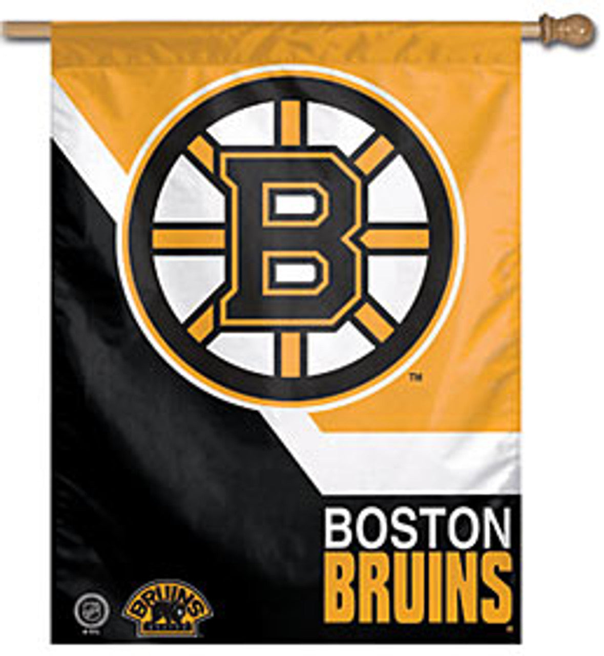 Show your Boston Bruins pride with this 27" x 37" NHL Vertical Banner in team colors. Durable nylon, officially licensed by Wincraft. Pole not included.