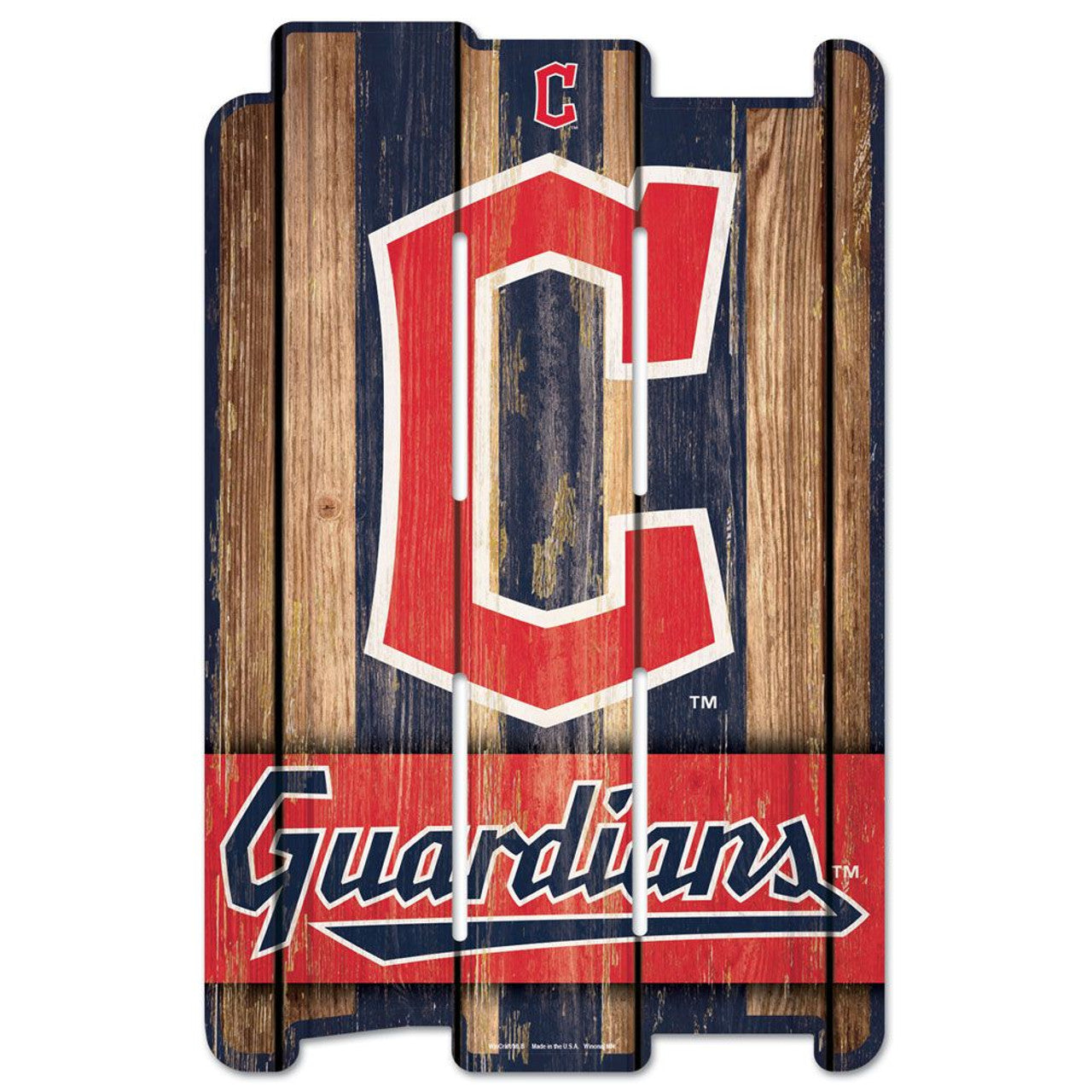 Cleveland Guardians 11" x 17" Wood Fence Sign by Wincraft