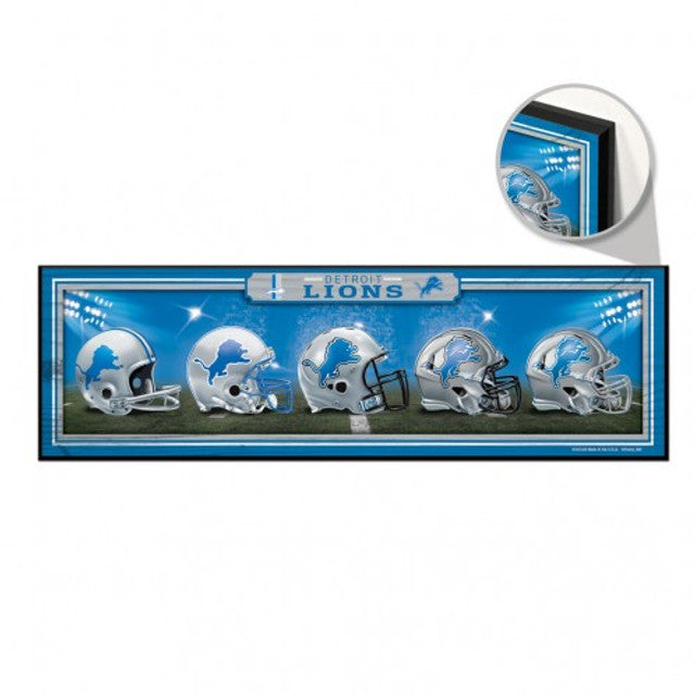 Detroit Lions "History of Helmets" 9" x 30" Wood Sign by Wincraft