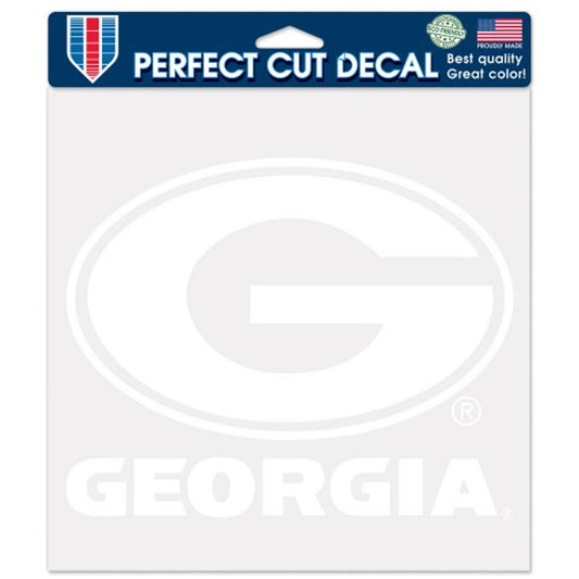 Georgia Bulldogs 8" x 8" Perfect Cut White Decal by Wincraft