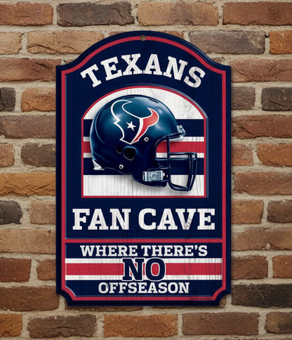 Houston Texans Fan Cave Wood Sign - 11" x 17" by Wincraft