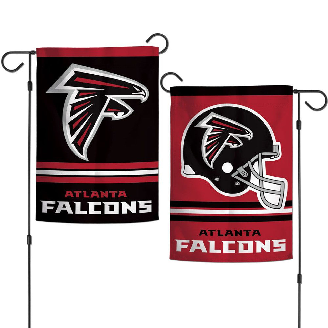 Atlanta Falcons 12x18 two-sided garden flag with vibrant NFL graphics on durable polyester, made by Wincraft