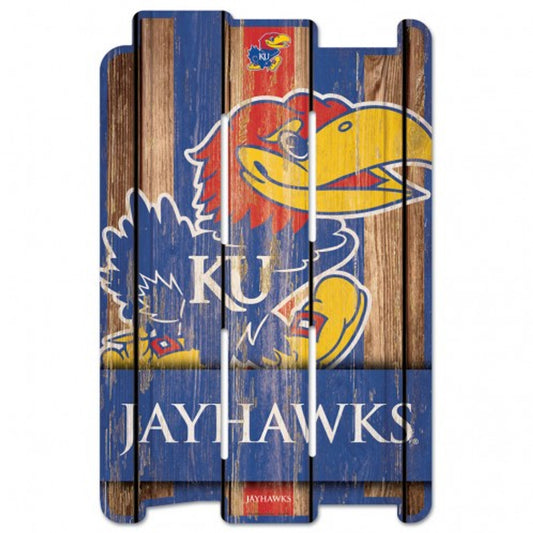 Kansas Jayhawks 11" x 17" Wood Fence Sign by Wincraft