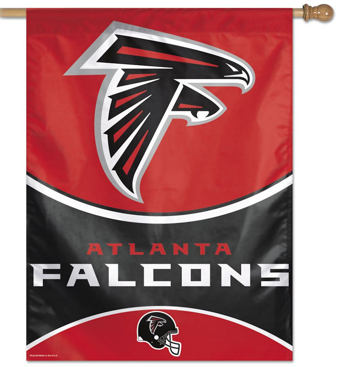 Atlanta Falcons 27" x 37" Vertical Banner by Wincraft, featuring team colors and graphics, made from durable nylon.






