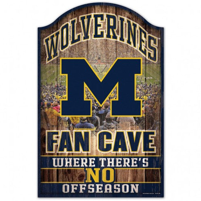 Michigan Wolverines 11" x 17" Fan Cave Wood Sign by Wincraft