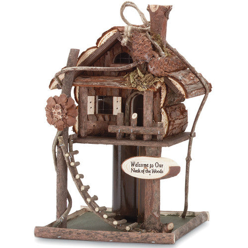 Log Cabin Treehouse Bird Feeder by Songbird Valley