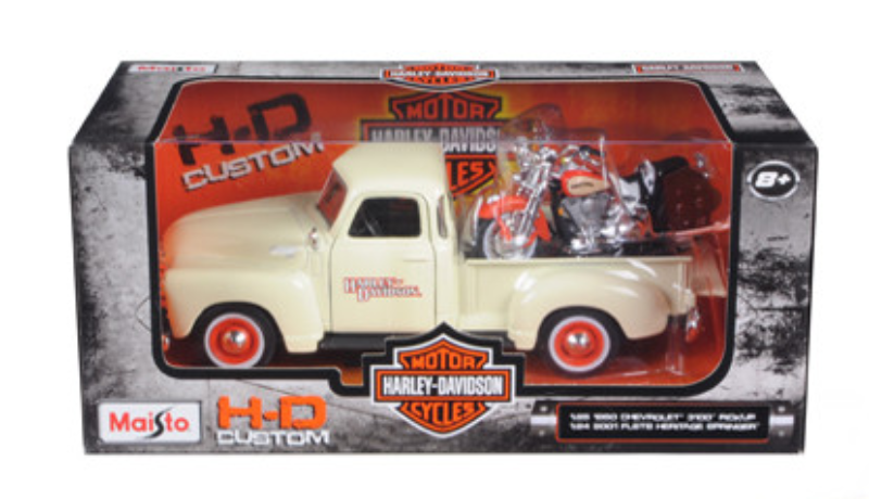 Maisto  1950 Chevy Pickup &amp; 2001 Harley-Davidson Diecast Models&nbsp;