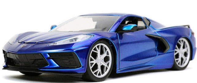 2020 Chevrolet Corvette Stingray C8 Candy Blue "Bigtime Muscle" 1/24 Diecast Model Car by Jada
