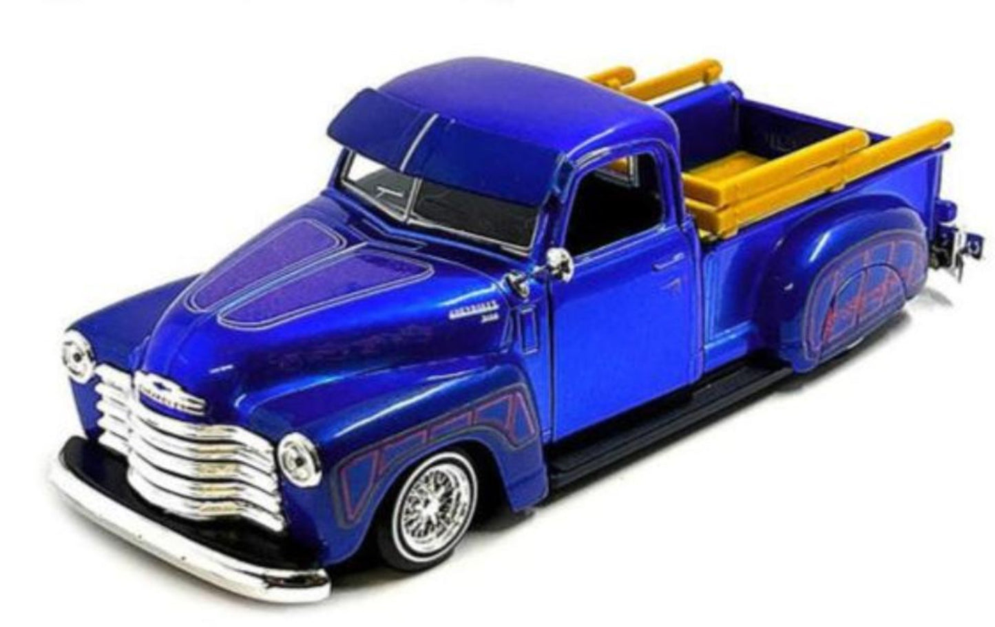 Maisto  1950 Chevrolet 3100 Pickup Truck Lowrider Candy Blue with Graphics "Lowriders" Series 1/25 Diecast Model Car