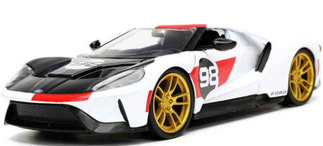 2021 Ford Gt #98 White "Heritage Edition" "Bigtime Muscle" Series 1/24 Diecast Model Car by Jada