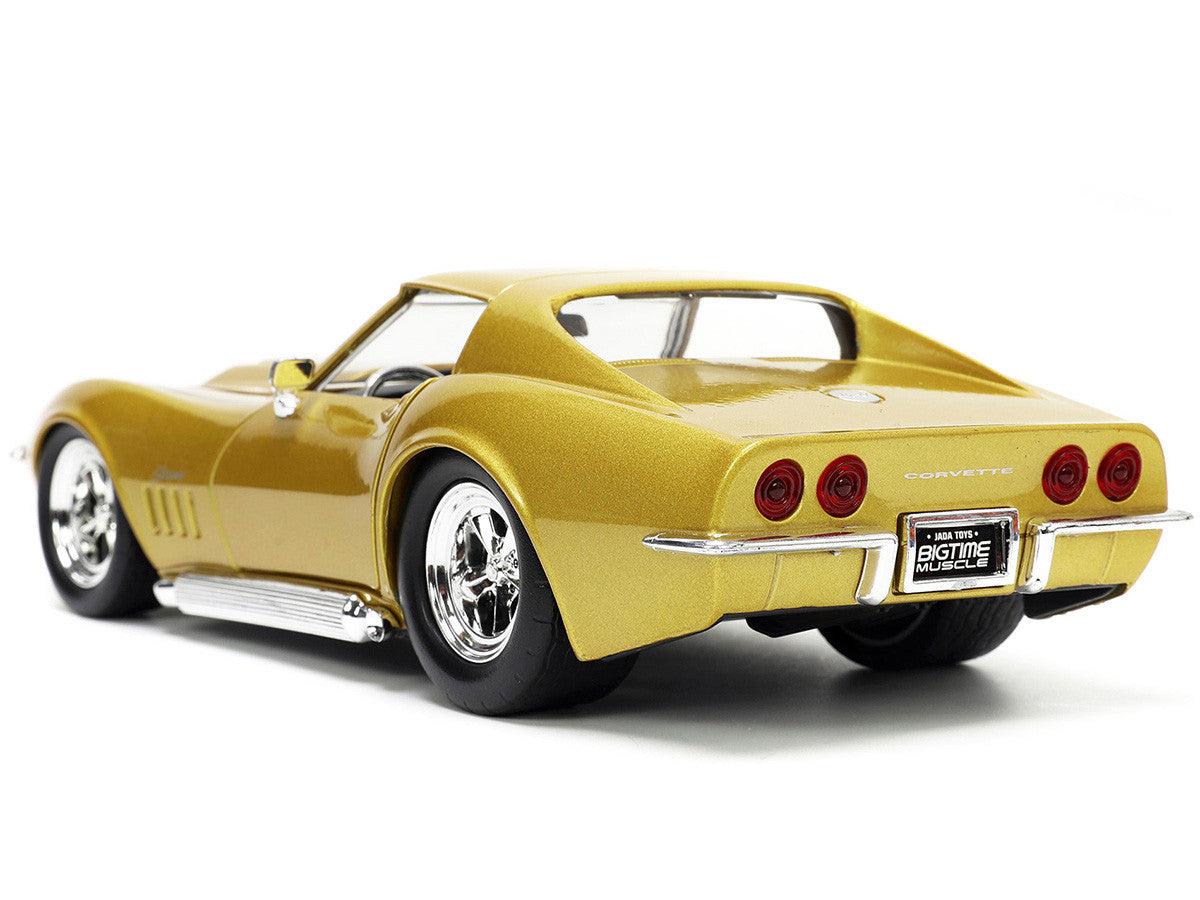 1969 Chevrolet Corvette Stingray ZL-1 Gold Metallic with Black Stripe "Bigtime Muscle" Series 1/24 Diecast Model Car by Jada